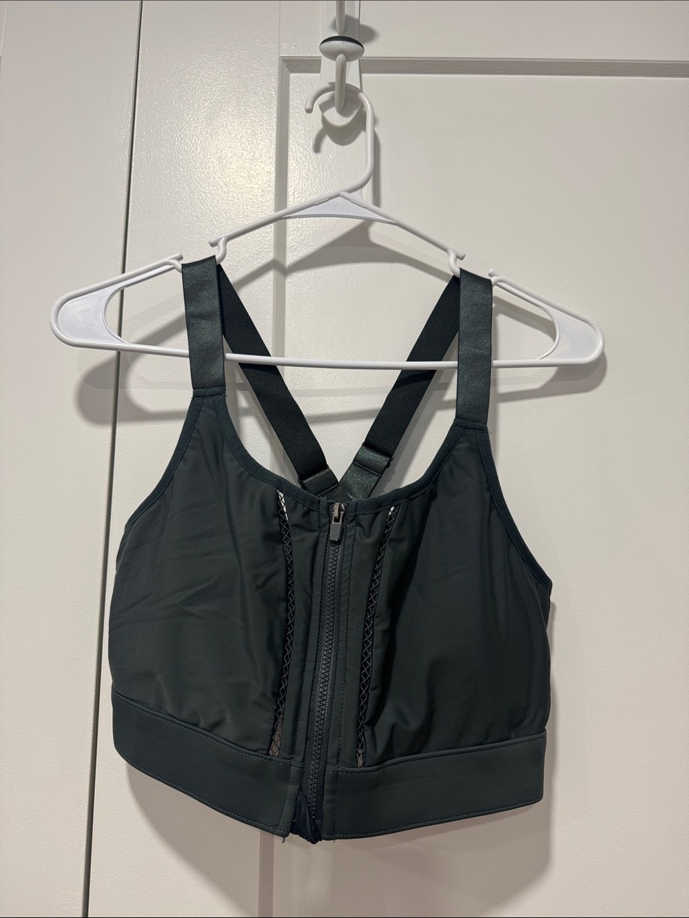 Fabletics Black Front-Zip Sports Bra